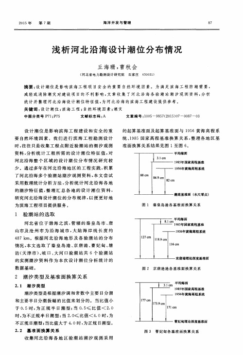 浅析河北沿海设计潮位分布情况