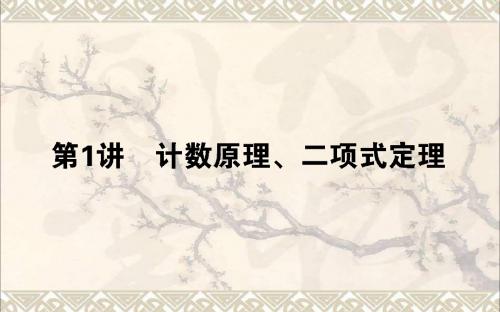 2018届高考数学二轮复习专题七概率与统计7.1计数原理二项式定理课件理