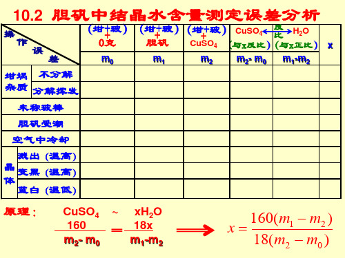 胆矾中结晶水含量误差分析