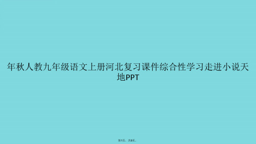 年秋人教九年级语文上册河北复习课件综合性学习走进小说天地PPT(共9张PPT)