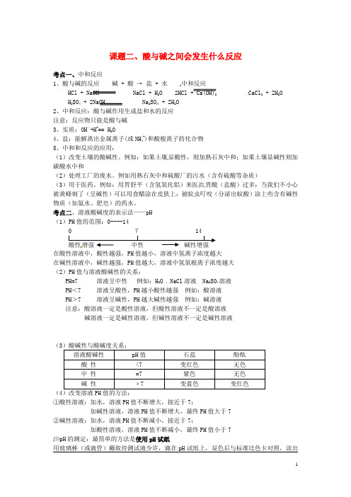 九年级化学下册 第十单元 酸和碱《课题二 酸与碱之间