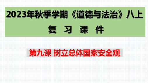 第九课 树立总体国家安全观 复习课件-2023-2024学年部编版道德与法治八年级上册