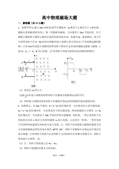 高中物理磁场大题(超全)【范本模板】