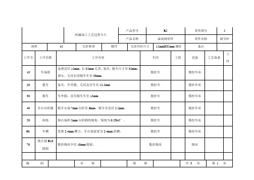 典型零件的加工工艺过程卡