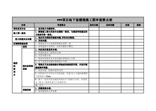 03住宅项目地下室施工图审查要点表(暖通)