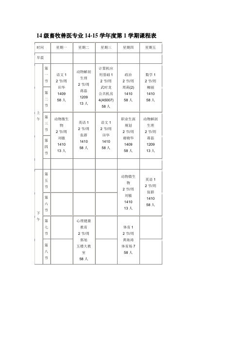 14级课程表修改1