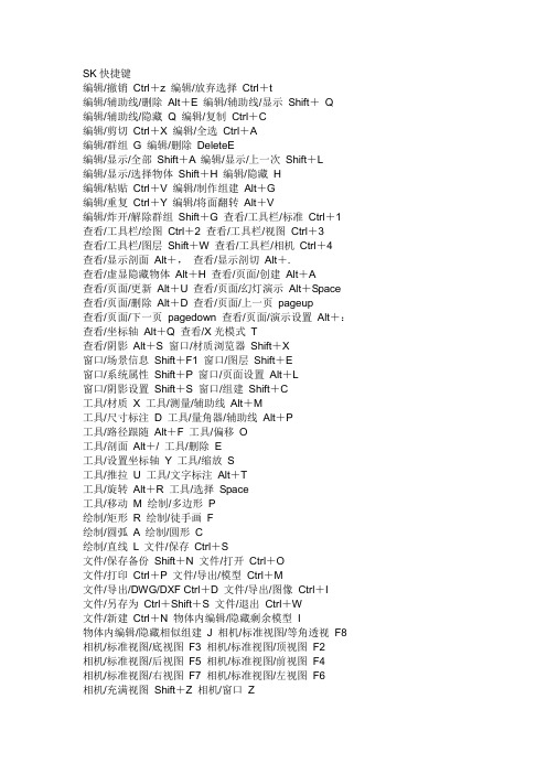 SK快捷键要点