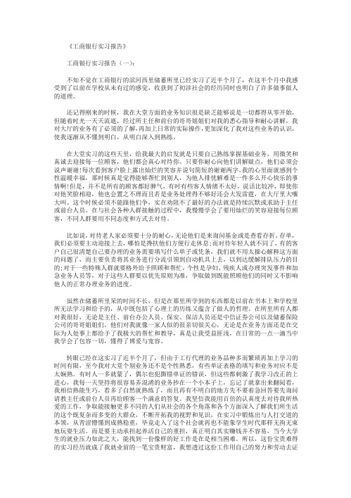 工商银行实习报告6篇