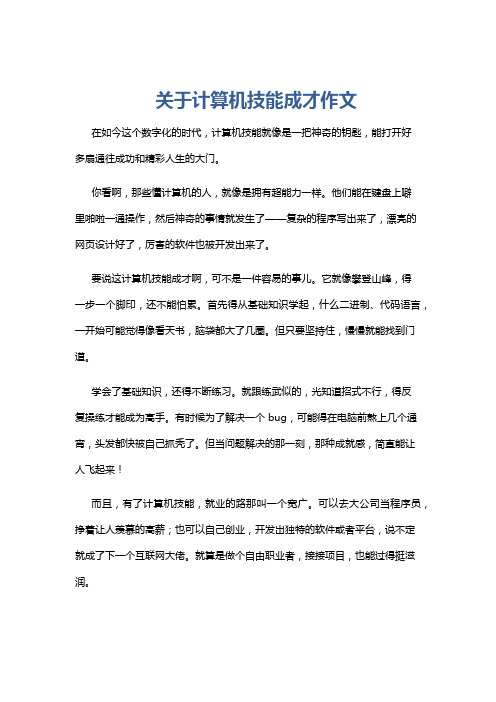 关于计算机技能成才作文