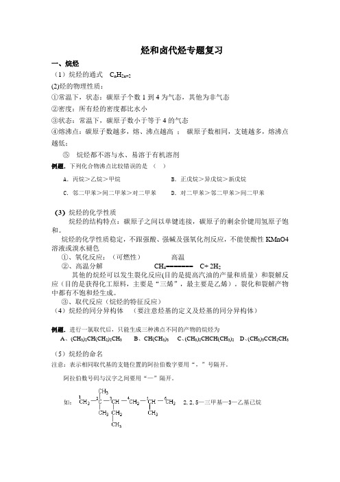 烃和卤代烃专题复习4