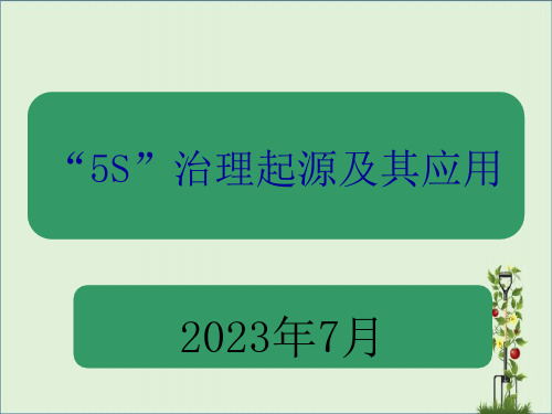 5S管理起源及其应用