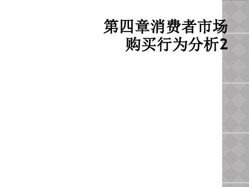 第四章消费者市场购买行为分析2