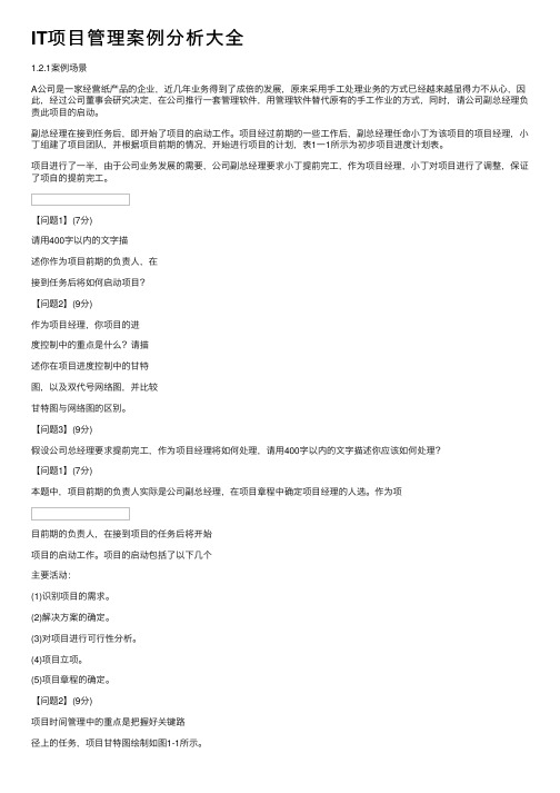 IT项目管理案例分析大全