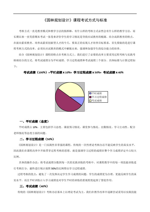 《园林规划设计》课程考试方式与标准