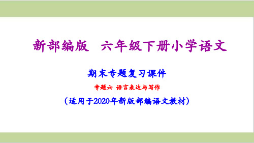 部编人教版六年级下册语文期末口语交际与表达专项复习课件PPT