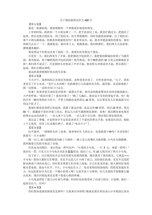 关于我的新朋友作文400字