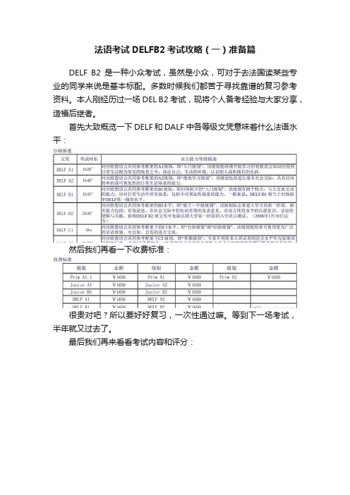 法语考试DELFB2考试攻略（一）准备篇