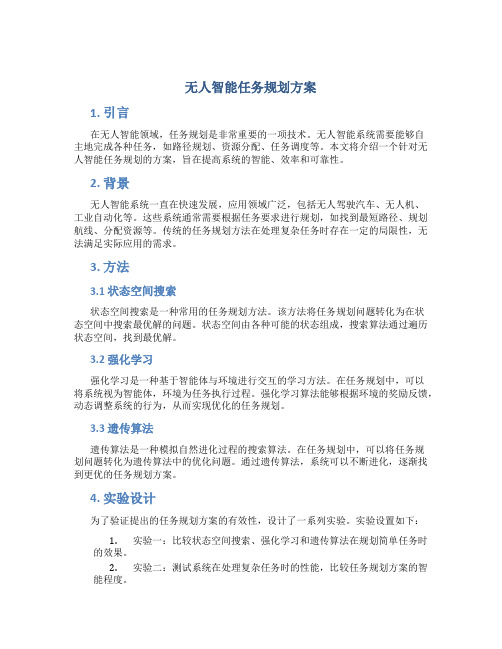 无人智能任务规划方案