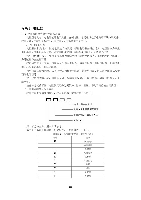 电阻器的分类及型号命名方法