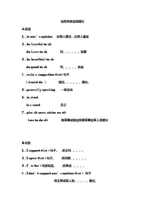 如何用英语提建议