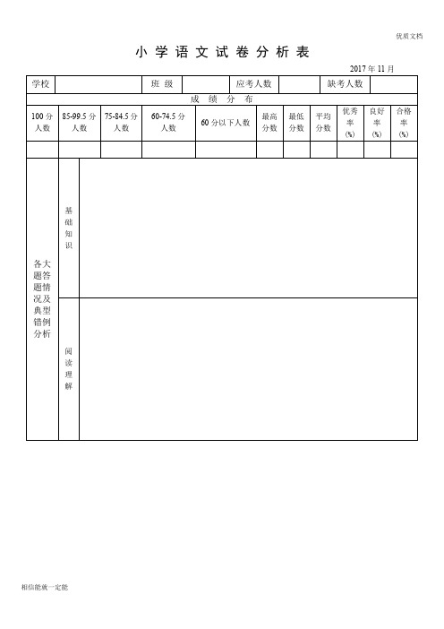 语文试卷分析表