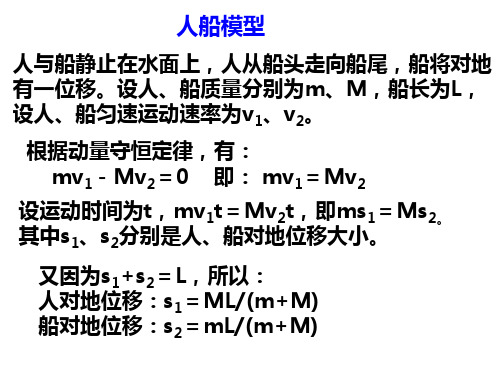 高中物理人船模型经典题训