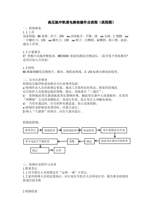 高压脉冲轨道电路检修作业流程(流程图)