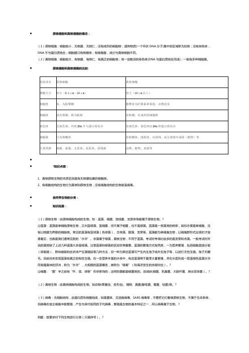 原核细胞和真核细胞的概念