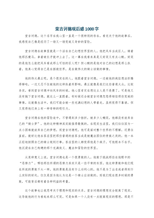 堂吉诃德观后感1000字