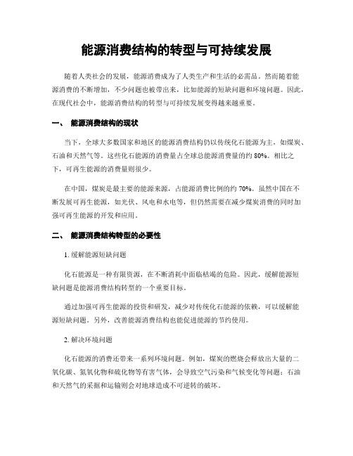 能源消费结构的转型与可持续发展