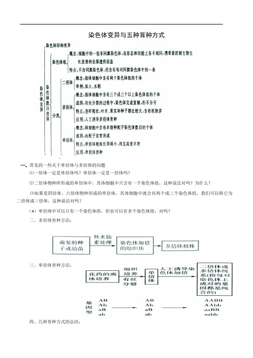 染色体变异与五种育种方式