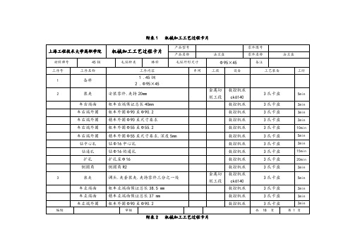 法兰盘的工艺的设计与数控加工工艺卡