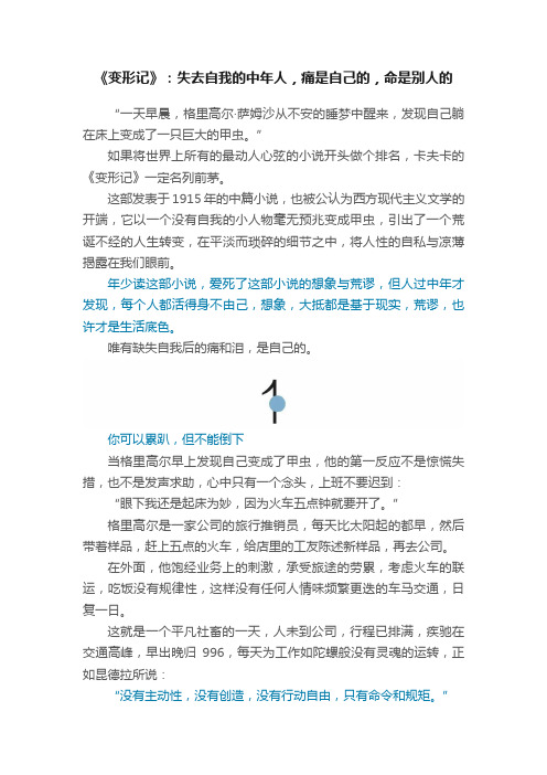 《变形记》：失去自我的中年人，痛是自己的，命是别人的