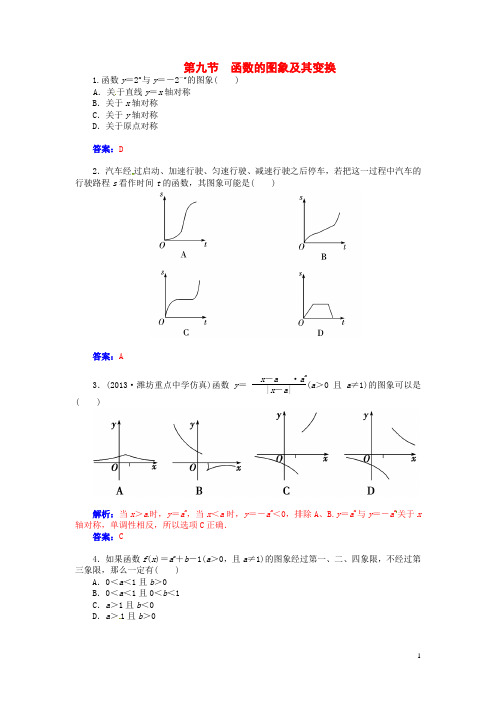 高考数学总复习 第二章 第九节函数的图象及其变换课时