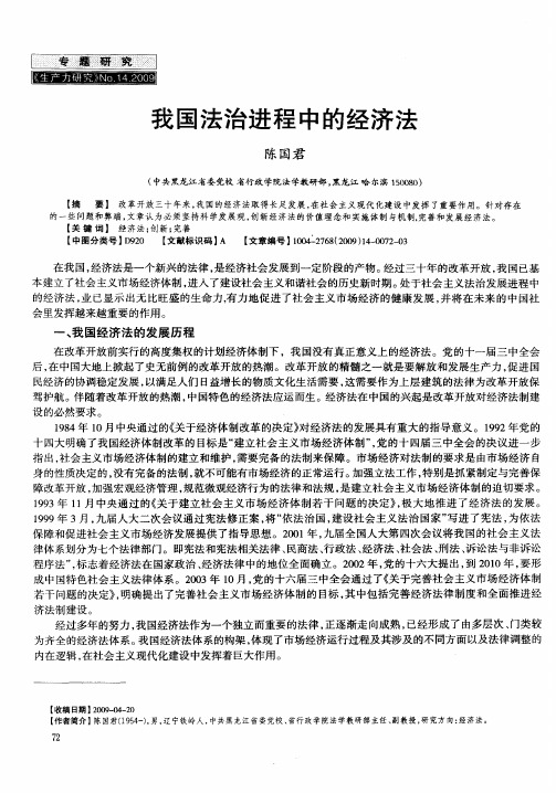 我国法治进程中的经济法