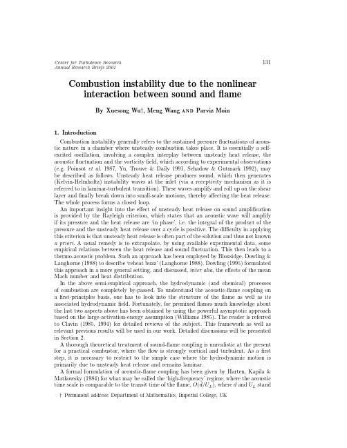 Combustion instability due to the nonlinear interaction between sound and flame