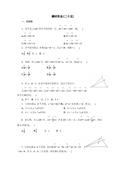 河北省邯郸市重点中学高三数学规范性课时作业(二十五)(学生版)