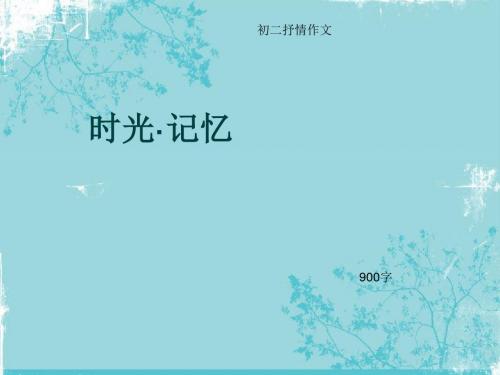 初二抒情作文《时光·记忆》900字(总12页PPT)