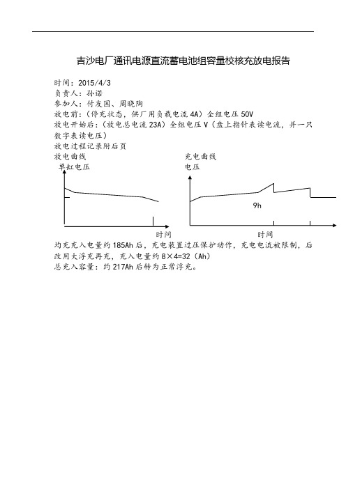 蓄电池充放电实验记录