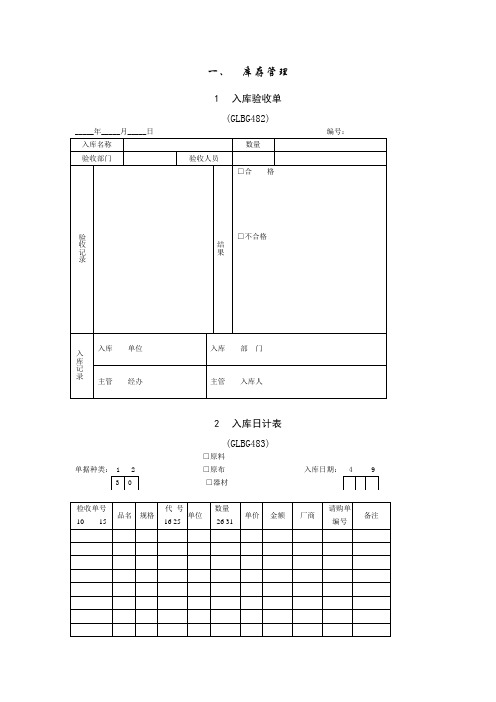 仓库管理表格doc