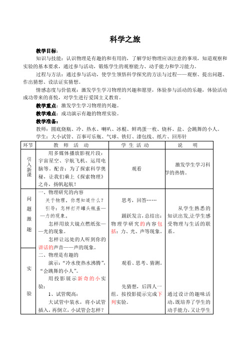 八年级物理科学之旅