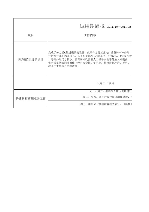 PE工程师试用期周报