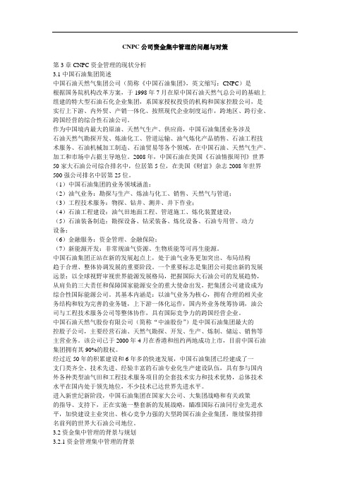 CNPC公司资金集中管理的问题与对策