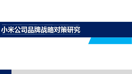 小米公司品牌战略对策案例分析