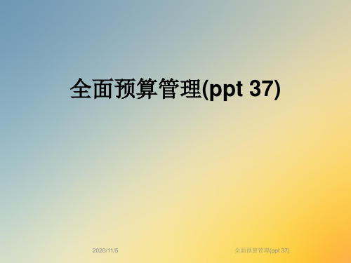 全面预算管理(ppt 37)