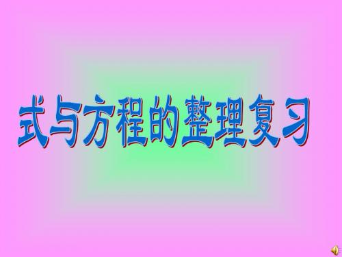 《式与方程的整理与复习》ppt课件