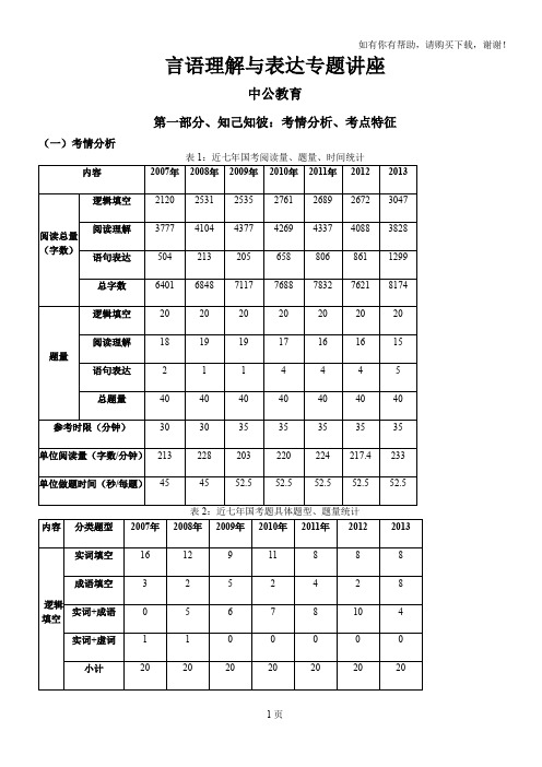 言语理解及表达讲义