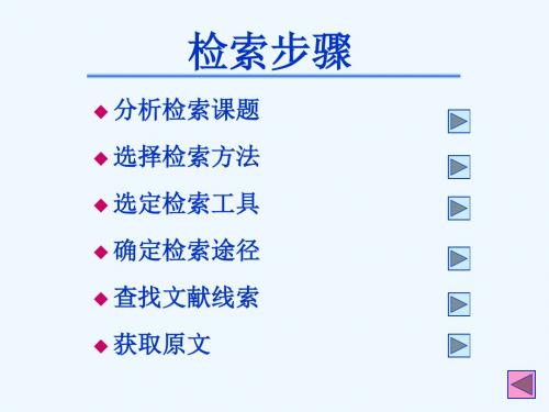 文献检索讲座课件--信息检索步骤