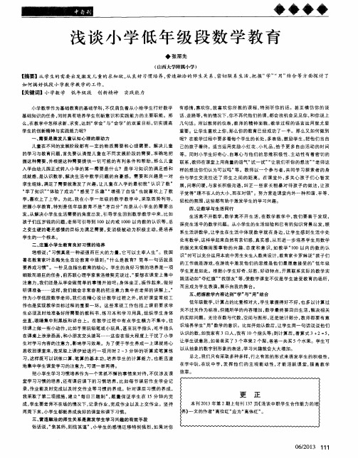 浅谈小学低年级段数学教育