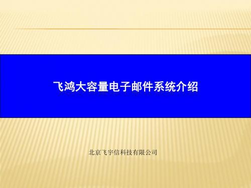 飞鸿大容量电子邮件系统介绍